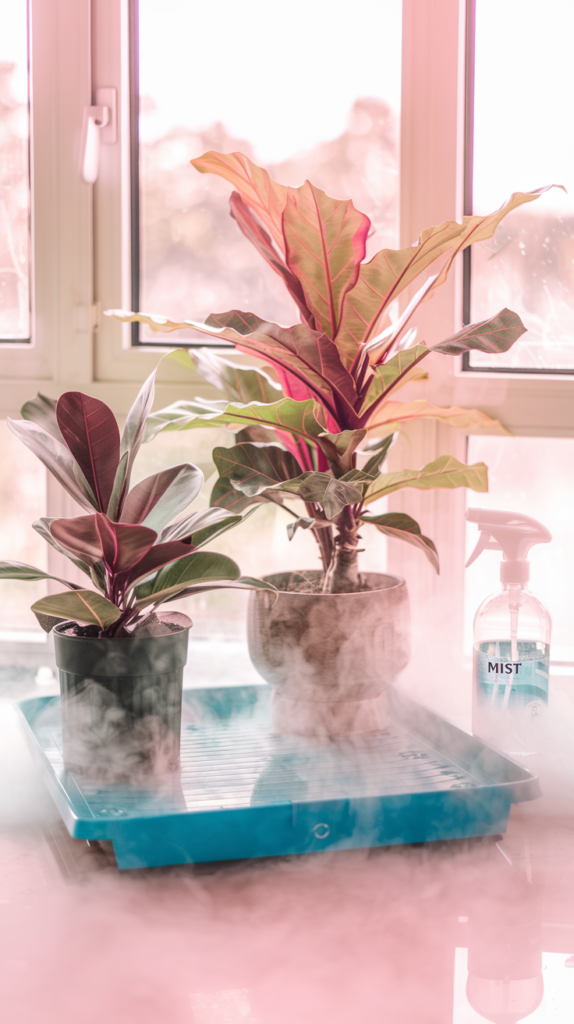 Succulents and cacti placed in bright sunlight, with soil that looks dry to the touch. Include a simple note in the image such as "Less Water, More Light." The scene should convey arid conditions and simplicity, highlighting the resilience of these plants.